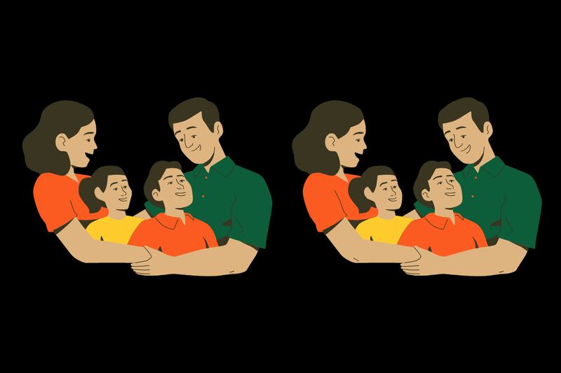 En este test visual hay dos familias que parecen iguales, pero tienen seis diferencias.