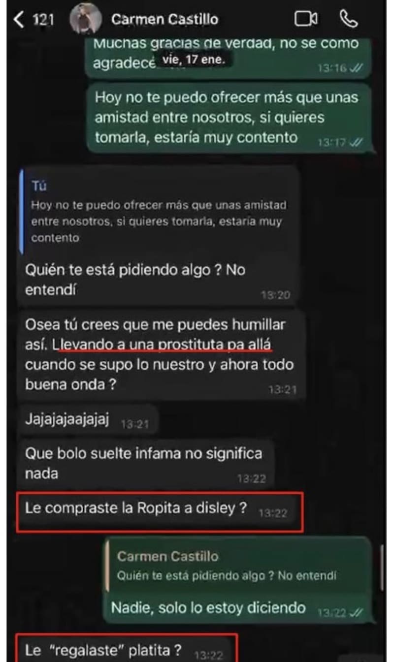La influencer se lanzó contra Disley Ramos en conversación con Maripán.