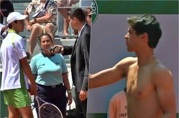 En cueros: Rodrigo Pacheco cae en Roland Garros tras un escándalo por la publicidad de su camiseta