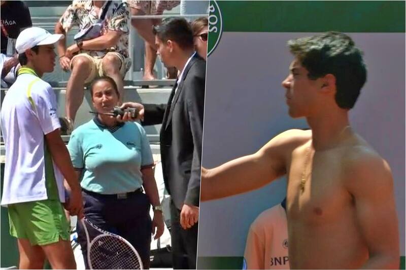 El tenista mexicano Rodrigo Pacheco tuvo que cambiarse la camiseta por órdenes de los jueces en Roland Garros