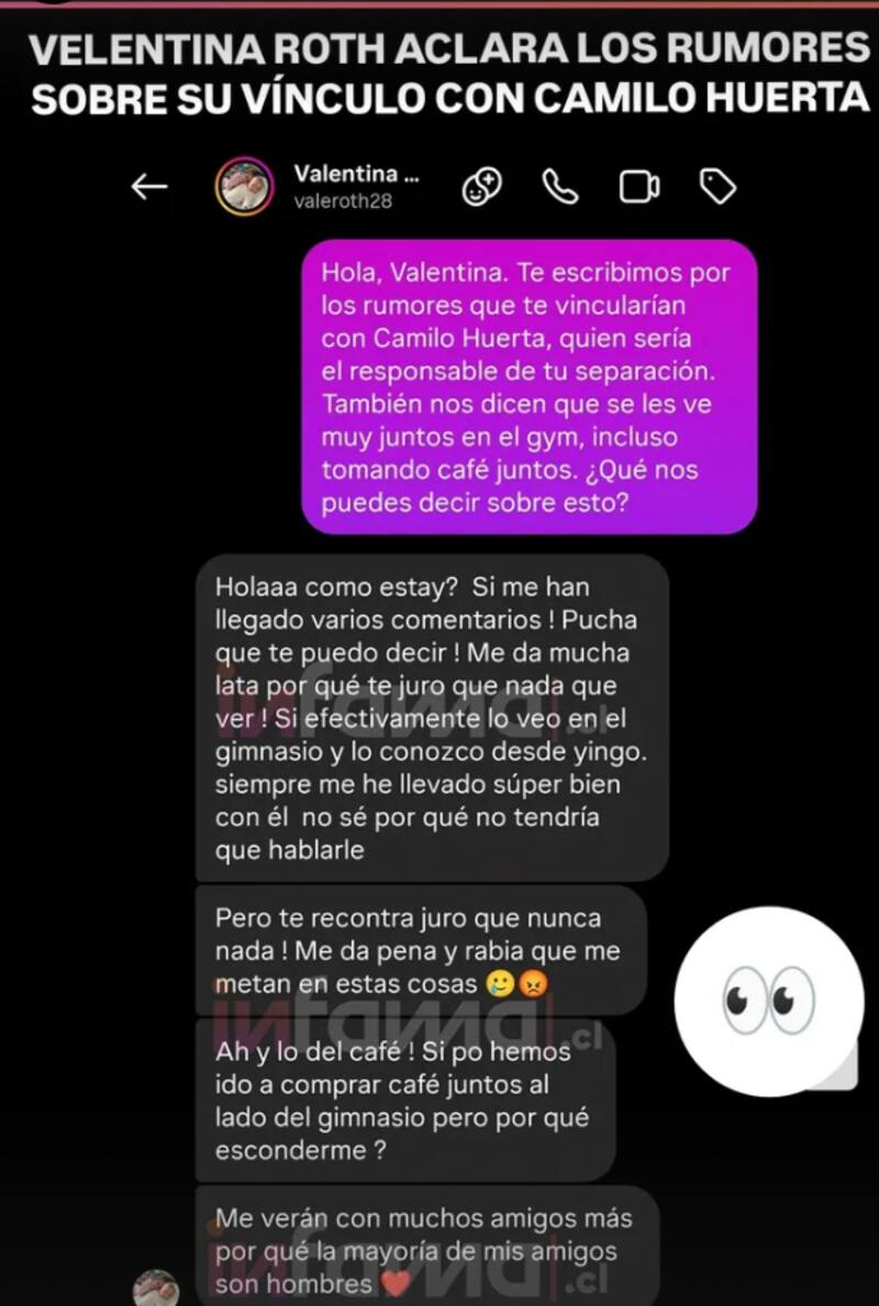 La bailarina aclaró su relación con Camilo Huerta.