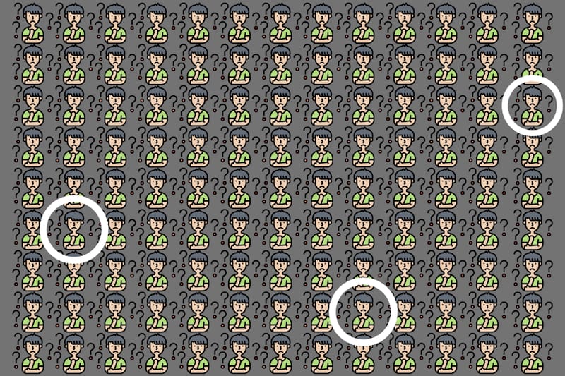 ¡Aquí estaban los tres hombres diferentes en la imagen!