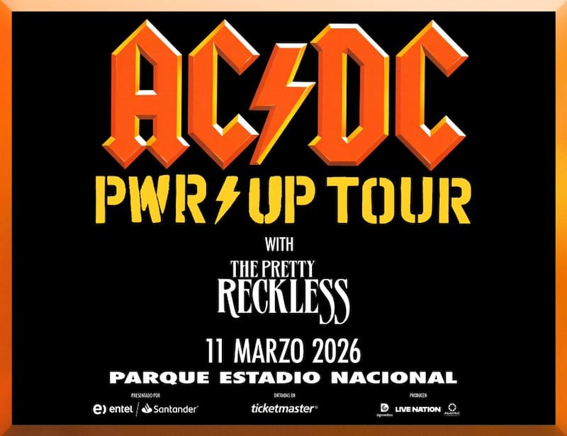 Afiche oficial del concierto de la banda en Chile 2026.