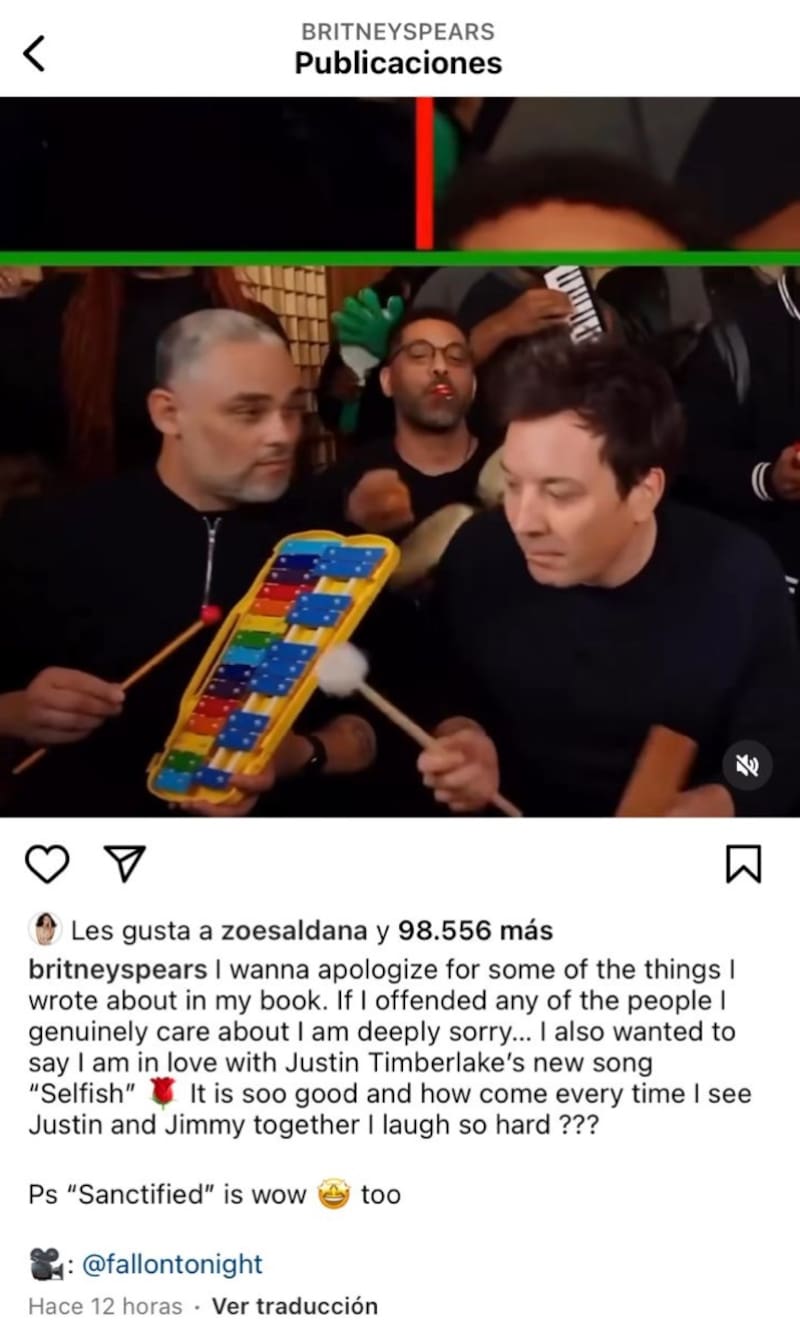 Britney Spears pide disculpas publicas, por los hechos escritos en su libro "La mujer que soy", además menciona la nueva canción de Justin Timberlake.
