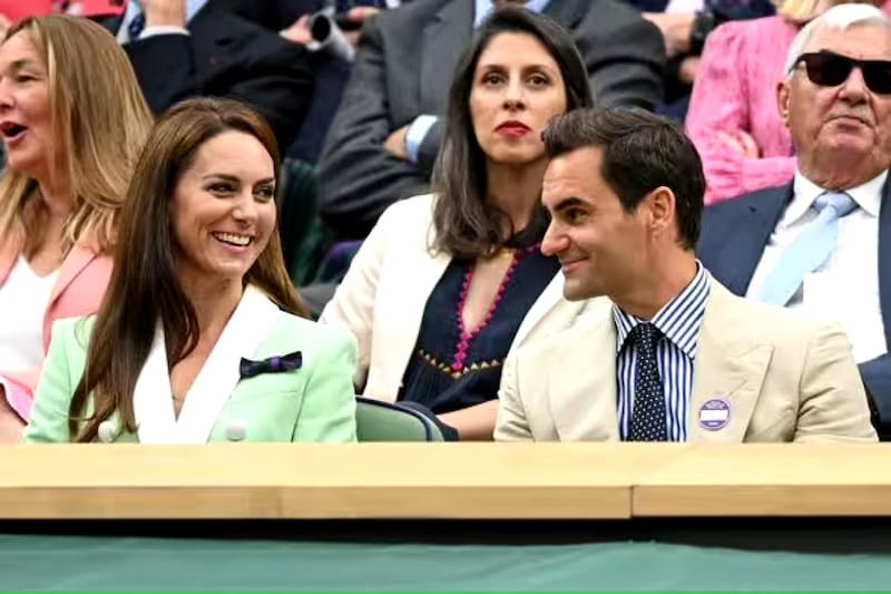 La princesa de Gales se sentó al lado de Roger Federer en el palco real de Wimbledon
