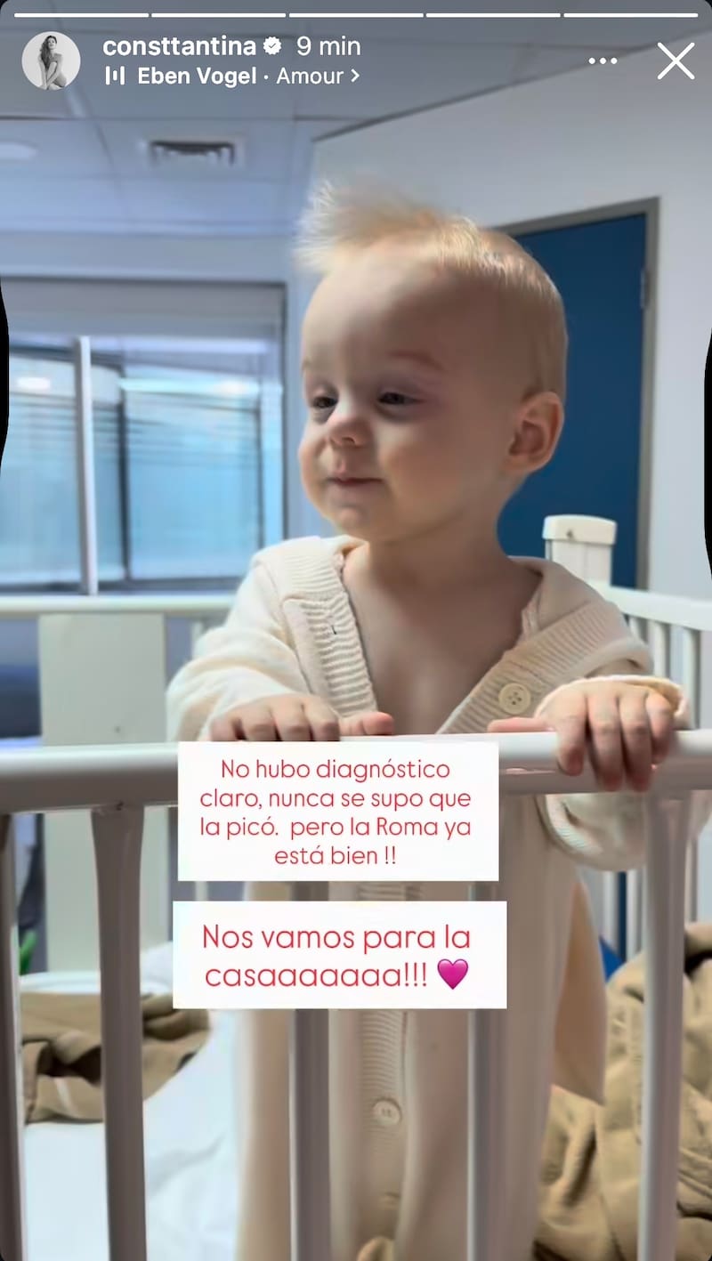 Anunció que su hija Roma ya fue dada de alta. Foto: @consttantina en Instagram