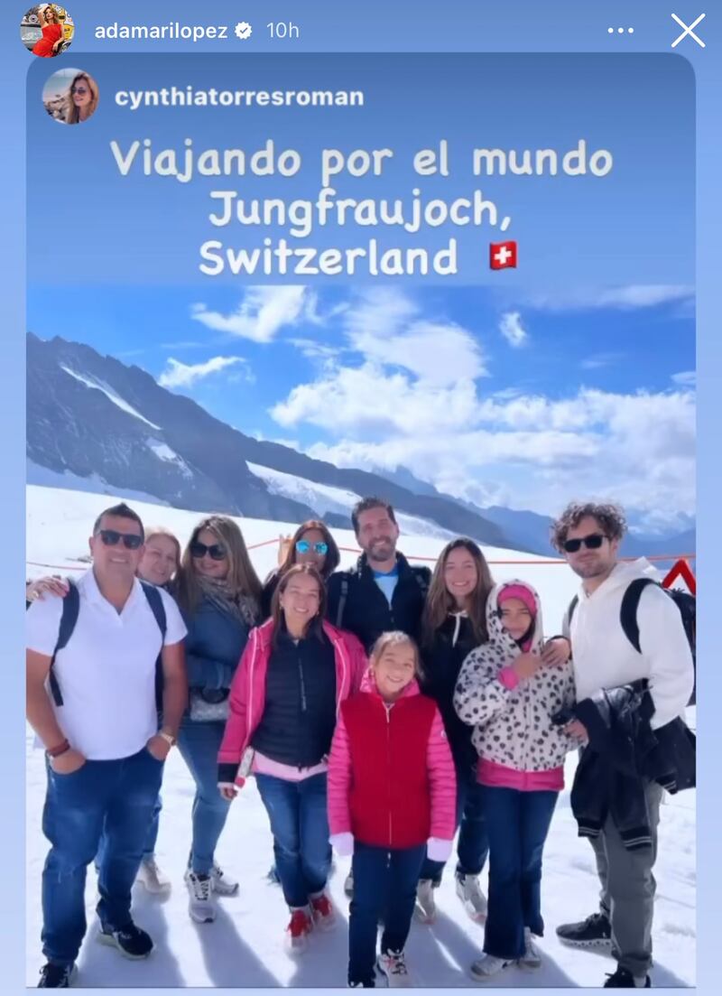La presentadora visitó Top of Europe con su hija y amigos