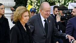 Reina Sofía se reencuentra con Juan Carlos en funeral del rey Constantino de Grecia