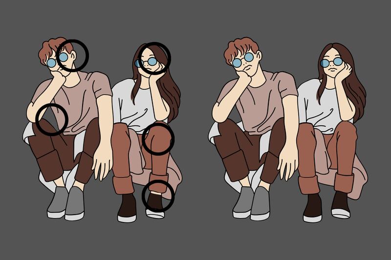 En este test visual hay dos parejas que parecen exactamente iguales, pero tienen cinco diferencias muy sutiles.