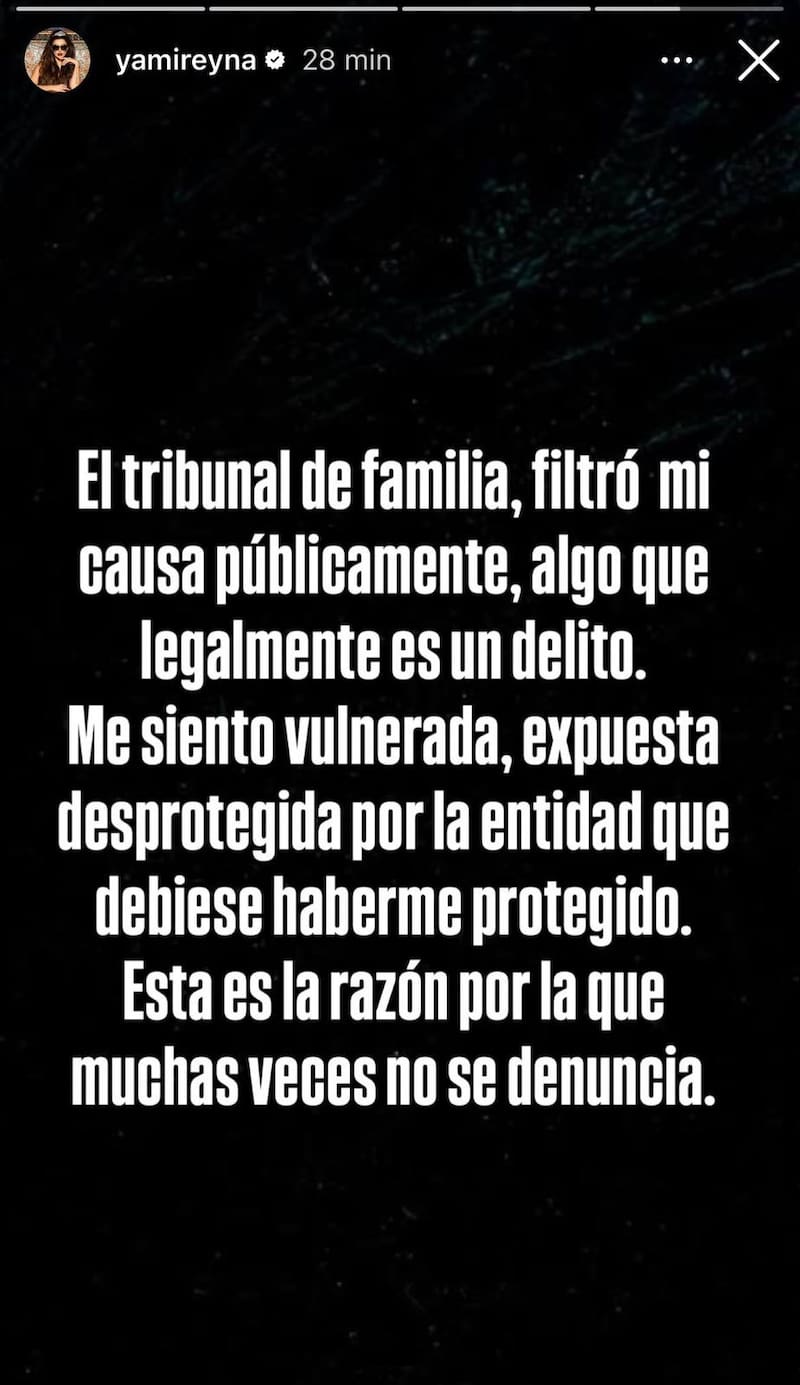 A través de su Instagram.
Foto: Instagram @yamireyna