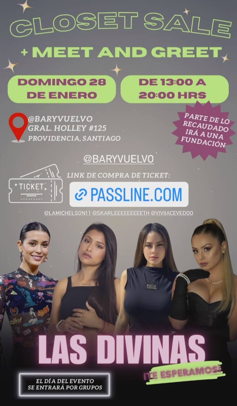 Constanza Capelli, Viviana Acevedo, Ignacia Michelson y Skarleth Labra nuevamente juntas. Créditos: Instagram