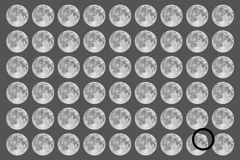 Muchas lunas, y entre ellas se esconde un astronauta, que estaba en la última fila.