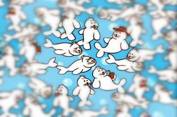 Acertijo visual: Encuentra el bombón que está oculto entre las focas