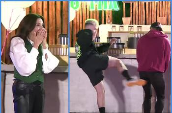 Karla Constant no lo podía creer: La fuerte patada de Max Cabezón a Fabio Agostini que generó polémica en “Tierra Brava”