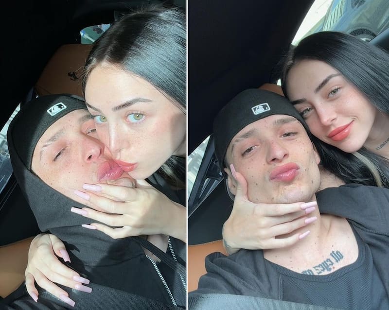 Peso Pluma y Nicki Nicole en sus recientes postales. Créditos: Instagram