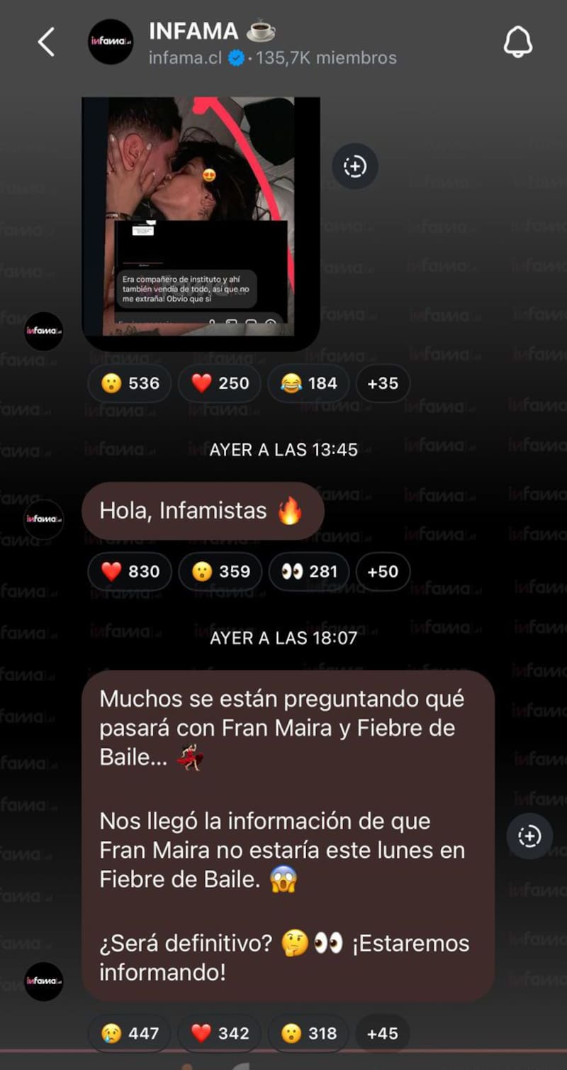 Fiebre de Baile.
Foto: captura @infama.cl