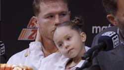 Hija de Canelo, apoyando a su papá, le saca la lengua a Dimitry Bivol