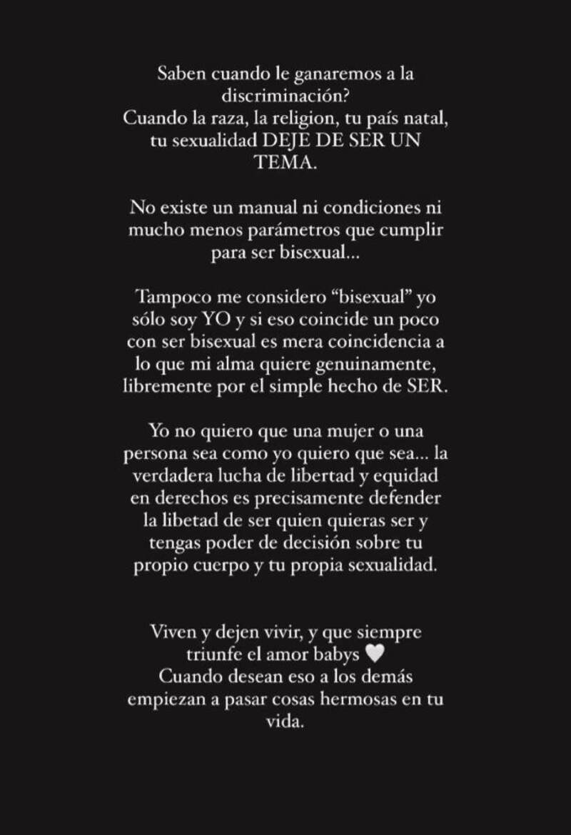 El descargo de Constanza Capelli en sus redes sociales.