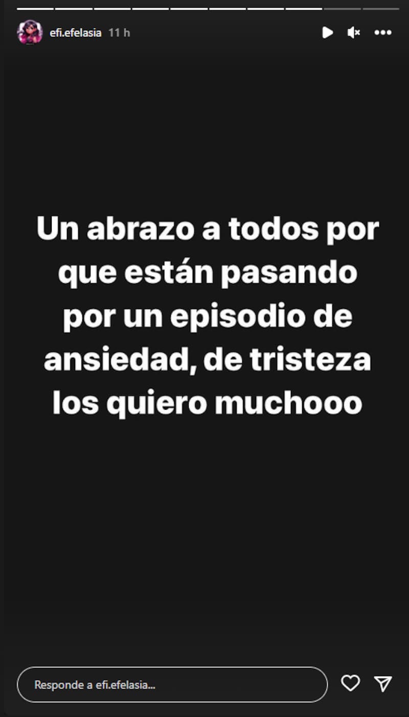 Camila Capelli en sus historias de Instagram.