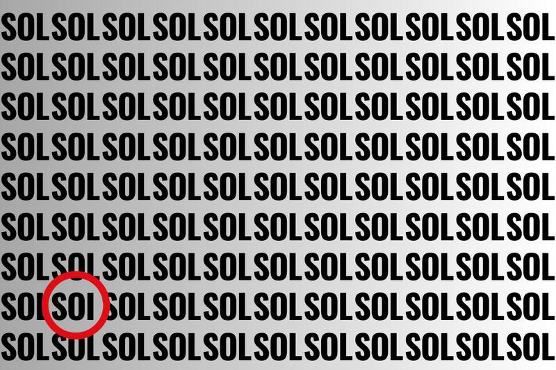 Acá estaba la palabra SOI en este test visual.