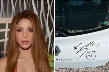 Shakira cumple el sueño de un hombre que viajó hasta Barcelona para que le firmara su Twingo