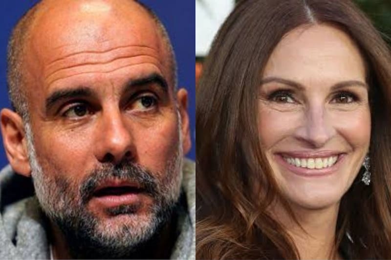 Pep Guardiola y Julia Roberts Julia Roberts es la única que le ha partido el corazón a Pep Guardiola. - Créditos: Especial