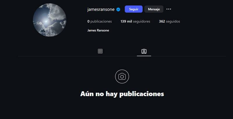 Así luce el Instagram del fallecido actor.