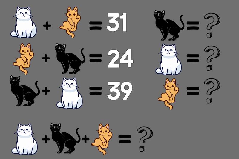 ¿Crees poder descifrar cuánto vale cada gato en este test visual?