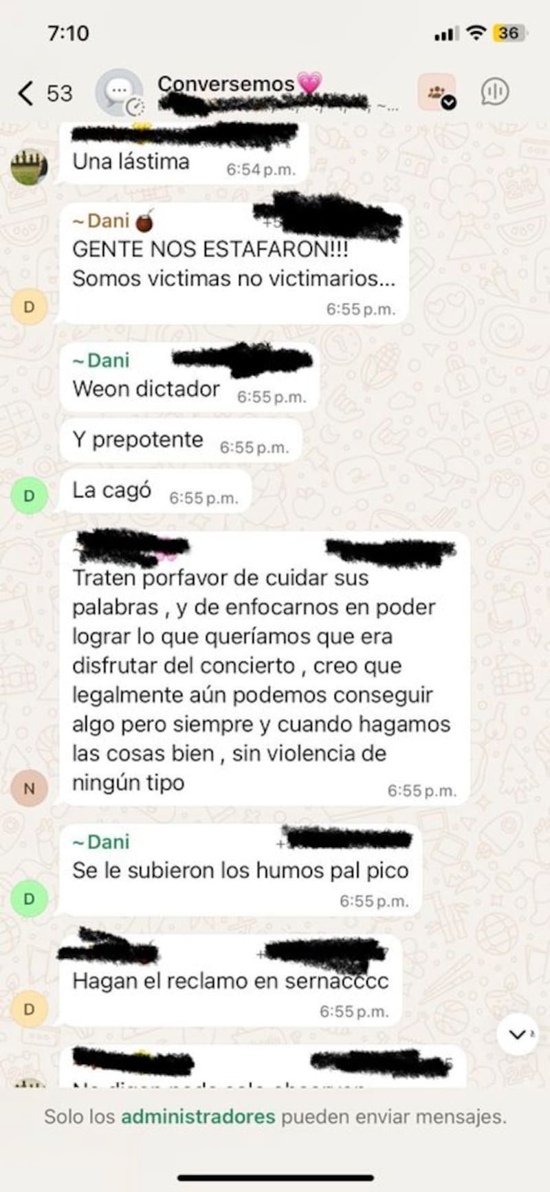 Capturas de pantallas expuestas por Daniel Merino.