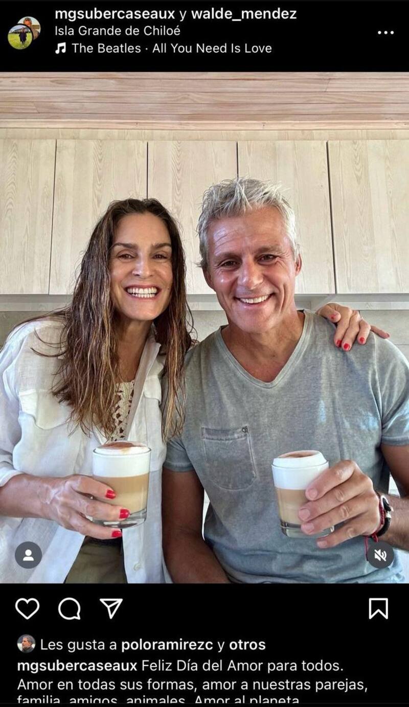 María Gracia Subercaseaux y Waldemar Méndez celebran el día de San Valentín.