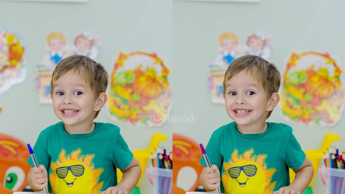 Test Visual: ¿Qué diferencias tienen estas dos imágenes de un niño en clases de artes?