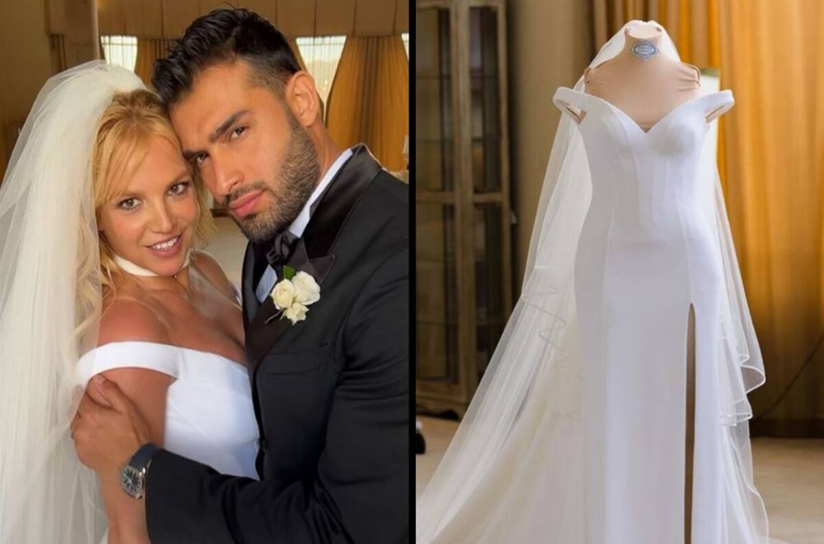 Donatella Versace muestra a detalle cómo hizo el vestido de boda de Britney Spears