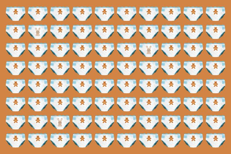 ¿Dónde están los 3 pañales diferentes?