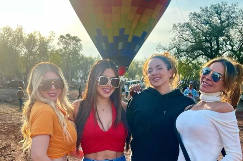 Aylín Mujica, Samira Jalil y Paola Villalobos en su viaje por globo aerostático en Teotihuacán presenciaron un incendio - Créditos: Instagram