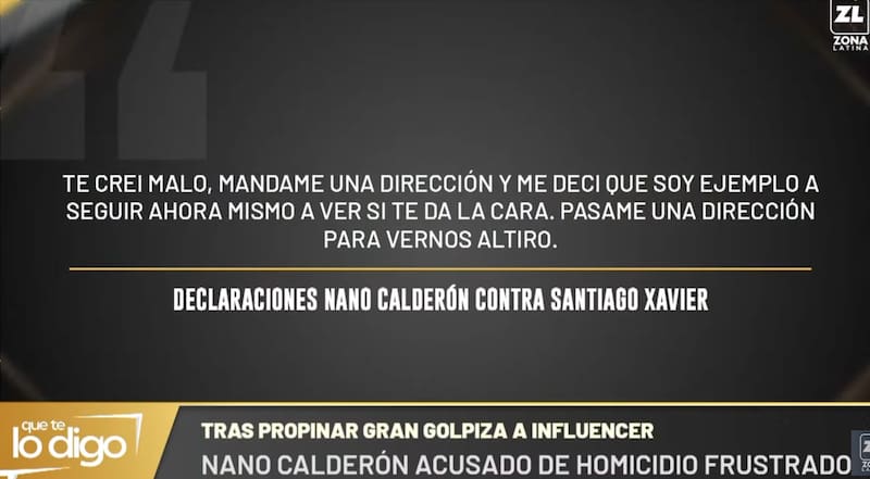 El hijo de Raquel Argandoña habría mandado mensajes amenazantes a Santiago Peredo.