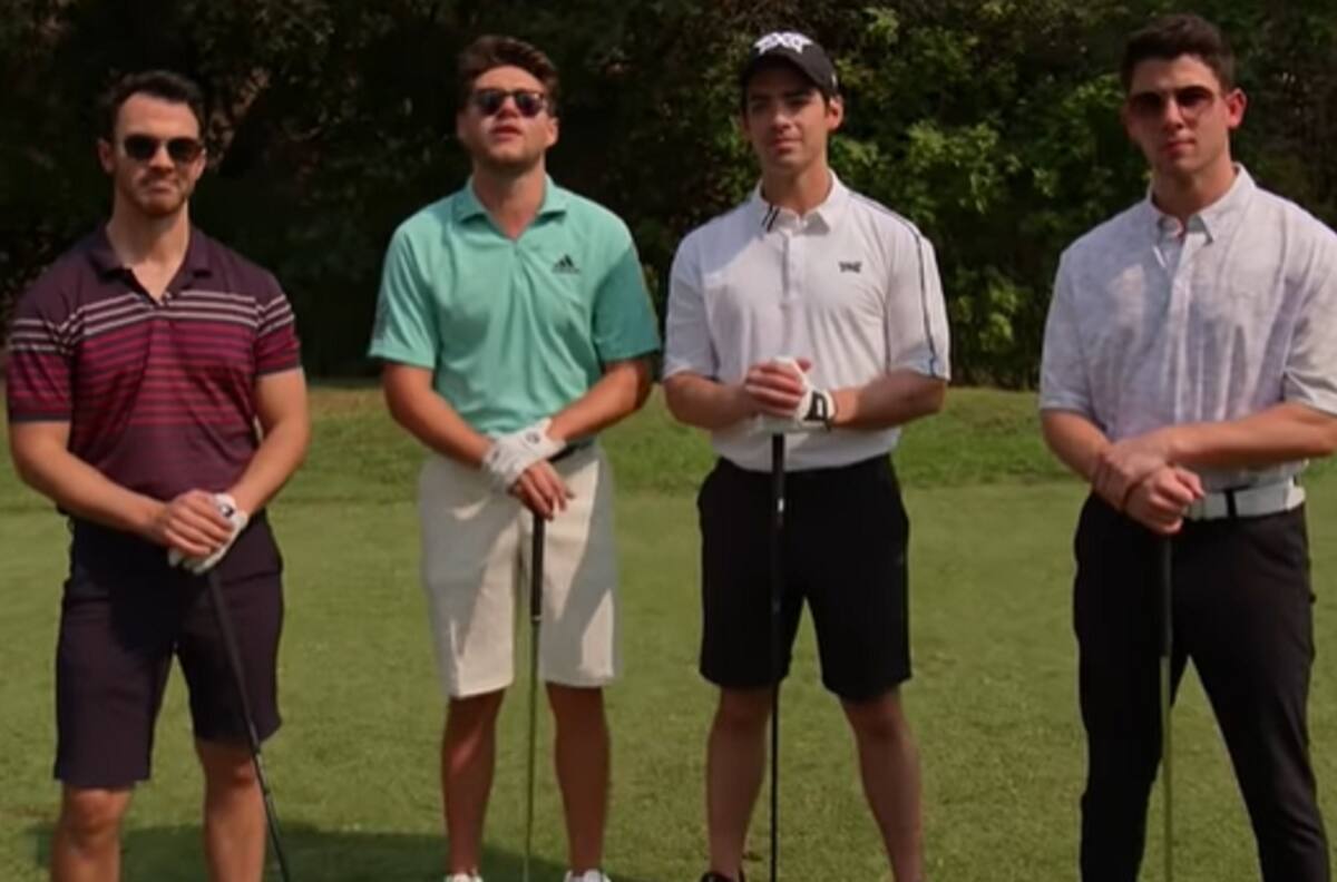 Las risas no faltaron: ExOne Direction protagonizó divertido partido de golf junto a los Jonas Brothers