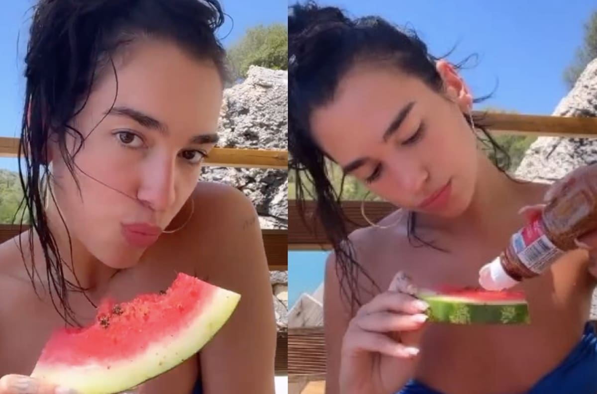 Le dicen a Dua Lipa que ya es mexicana por comer sandía con chile en polvo