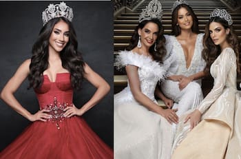 Lupita Jones, Ximena Navarrete y Andrea Meza posan junto a Irma Miranda, la representante mexicana