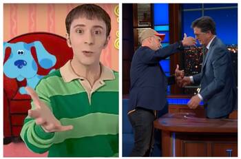 El abrazo que todo internet quería dar: Stephen Colbert compartió emotivo momento con conductor de "Las pistas de Blue"