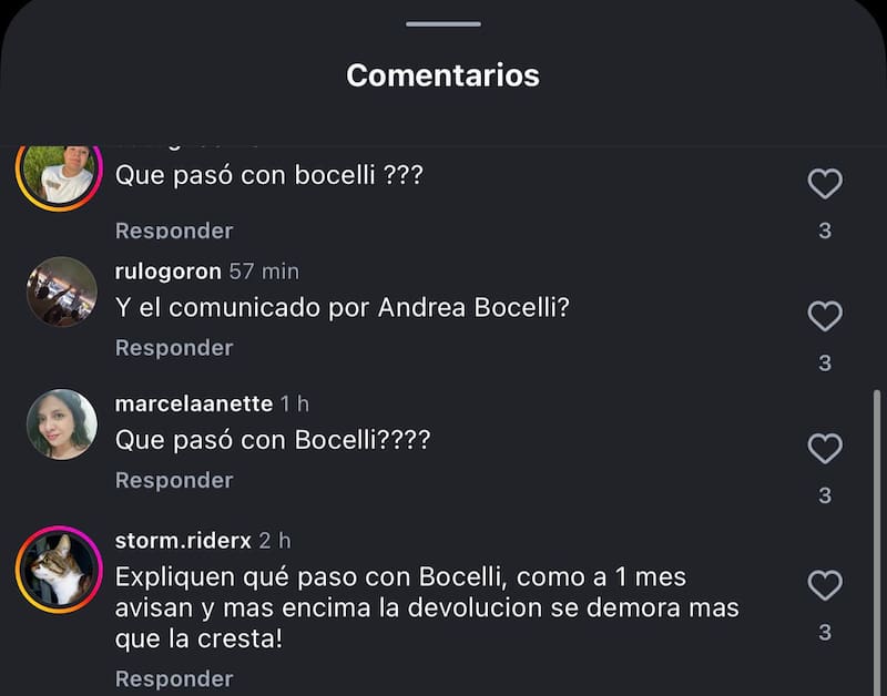 Fanáticos piden explicaciones de cancelación de concierto.
Foto: Instagram
