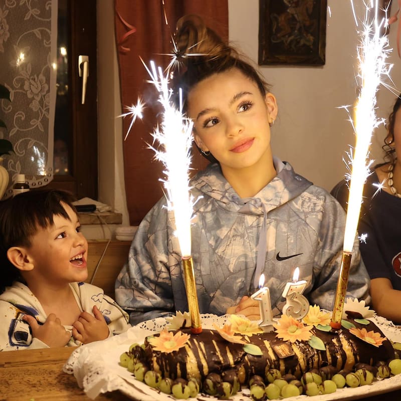 en su cumpleaños 13