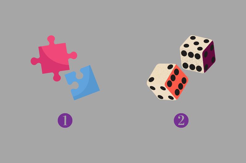 dos alternativas: puzzle o dados.