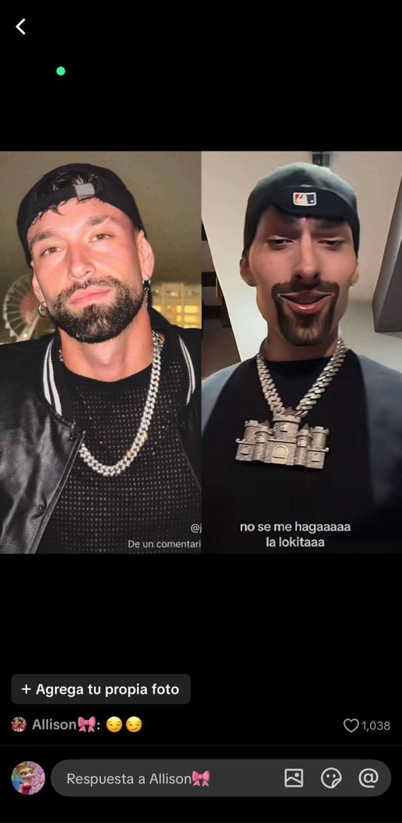 El parecido según los usuarios de TikTok, asumiendo que era una burla de este último.