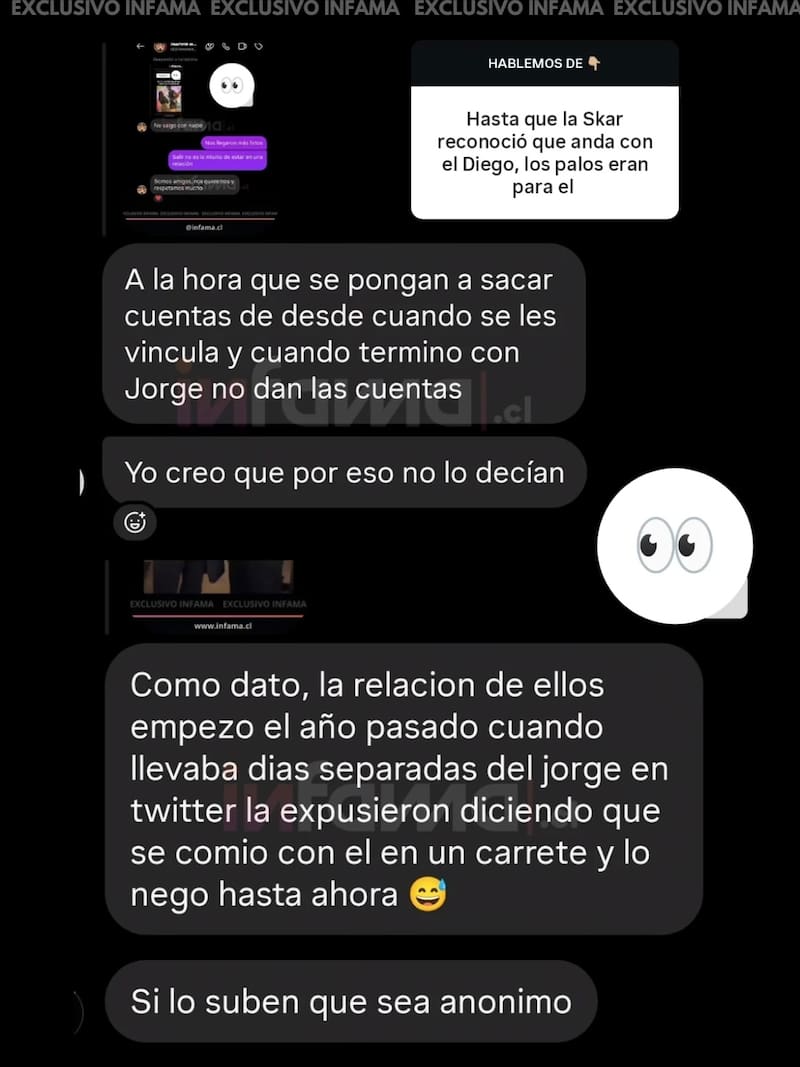 La bailarina fue acusada de serle infiel a Jorge Aldoney.