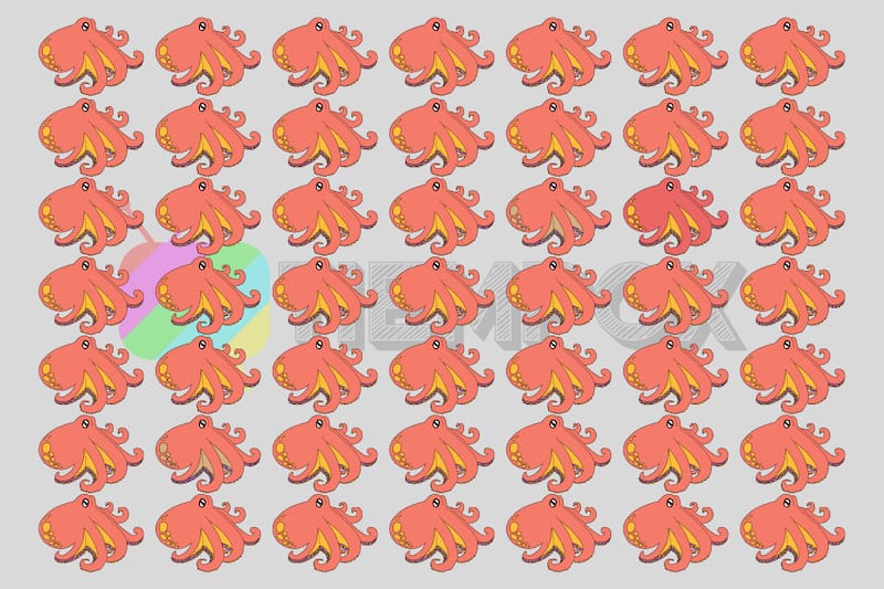 Test Visual Encuentra los pulpos de diferente color. - Créditos: Tiempox.com