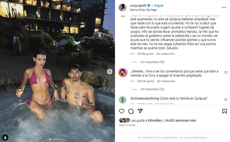 Cony Capelli recibe de criticas en redes sociales.