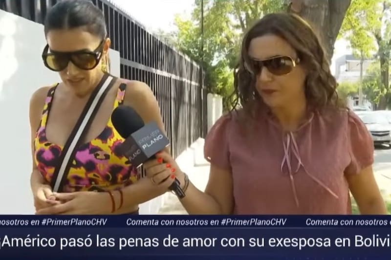 Yamila Reyna habla con la prensa sobre el misterioso viaje de Américo y Pepa Ordenes.
Foto: Captura YouTube @chilevision
