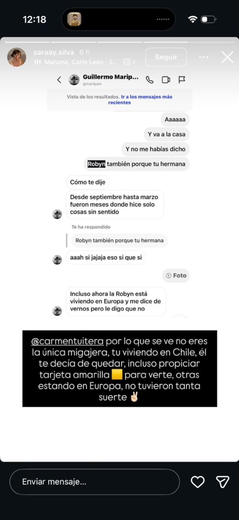 Ex de Maripán publicó conversaciones con el futbolista.
Foto: Instagram