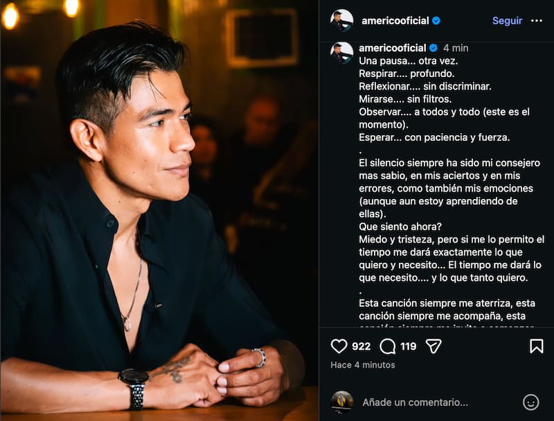 Y su publicación en Instagram.