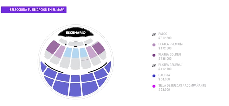 Así está Puntoticket.com a dos horas del inicio de la transmisión. Foto: Captura